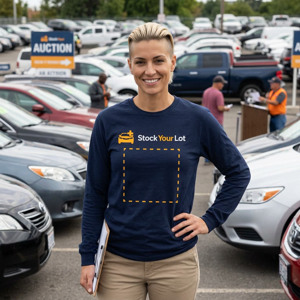 Dealership Agent Long Sleeve Tee — "Stock Your Lot" Logo