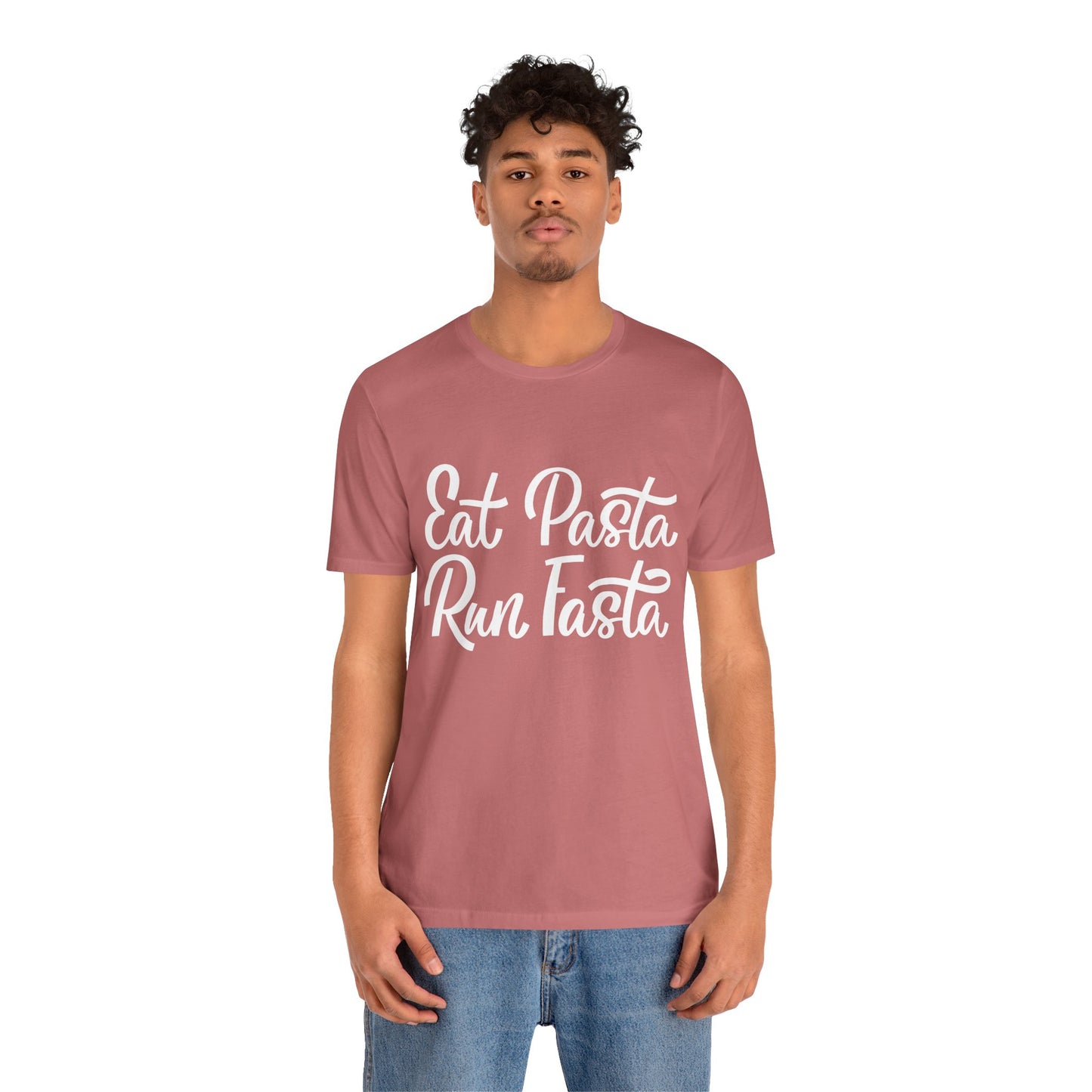 Eat Pasta, Run Fasta T-Shirt — Funny Carb-Loving Running Tee