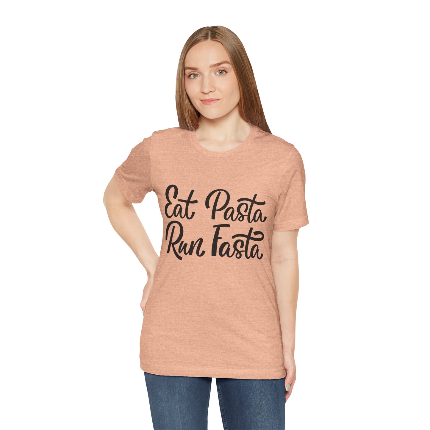 Eat Pasta, Run Fasta T-Shirt — Funny Carb-Loving Running Tee